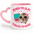 Born To Slay - Custom Printed Heart Mug