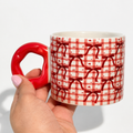 Checkered Bows | Printed Cute Handle Mug