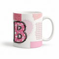 Custom Initial + Name Pink Patch Printed Mug