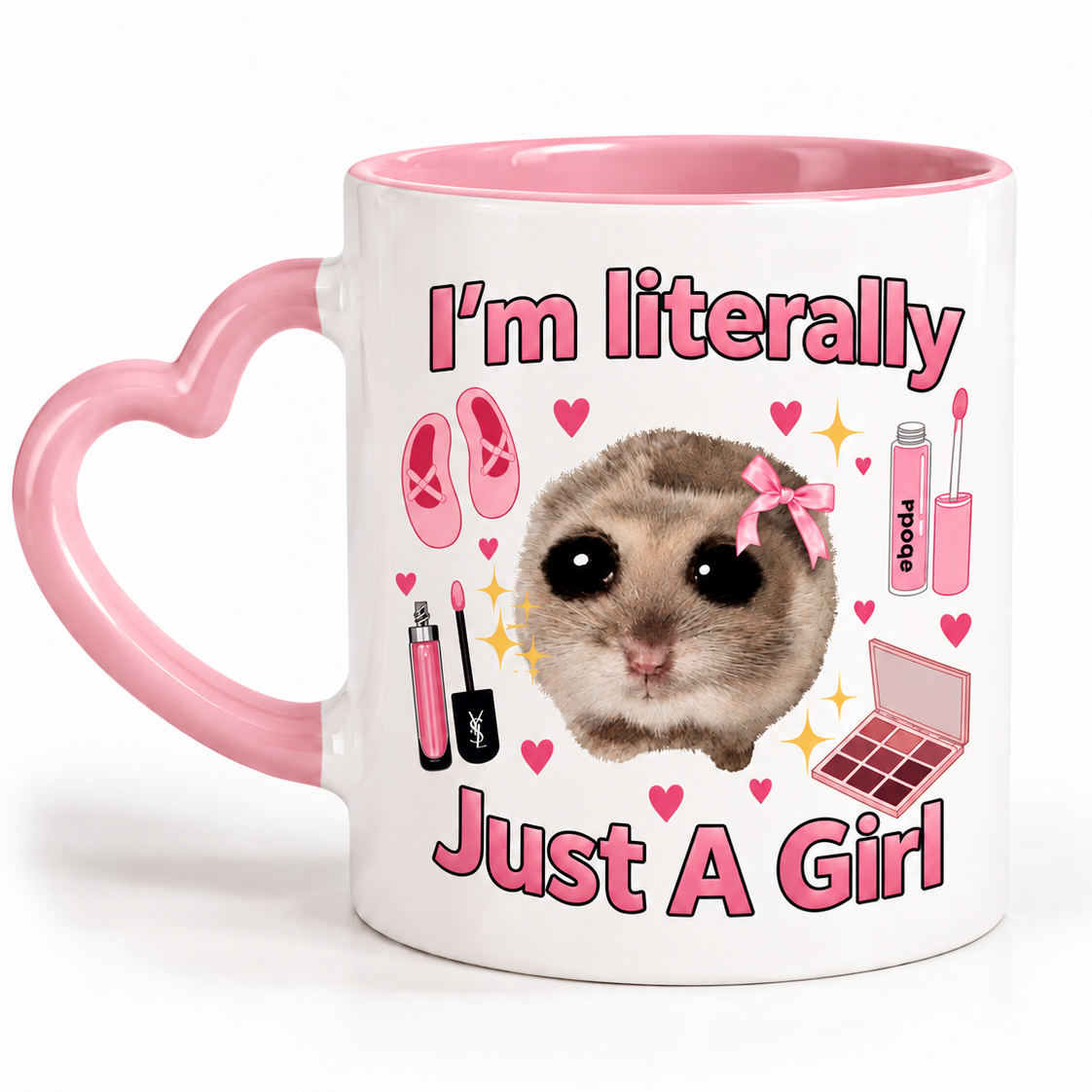 I'm Just a Girl - Custom Printed Heart Mug