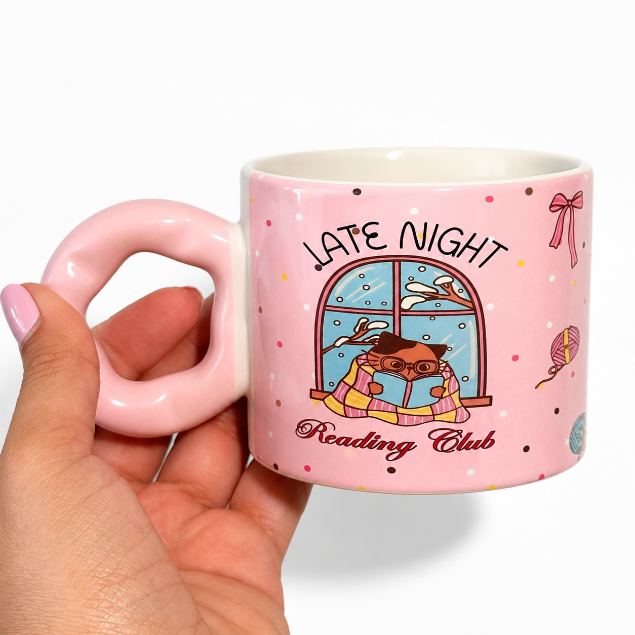 Late Night Reading Club | Printed Cute Handle Mug