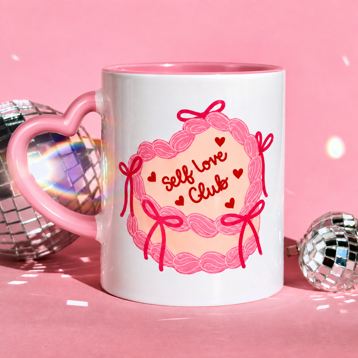 Self Love Club - Custom Printed Heart Mug
