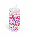 XOXO Clear Plastic Cup with Lid + Straw